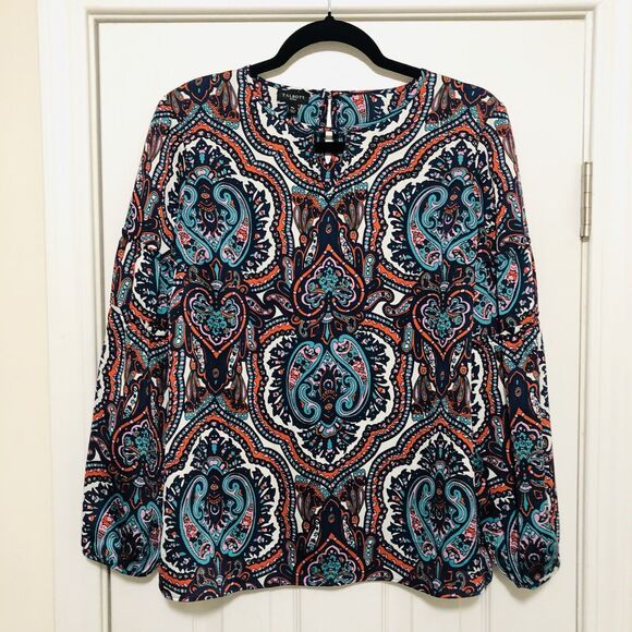 Talbots NEW Paisley Long Sleeve Blouse - Picture 1 of 7